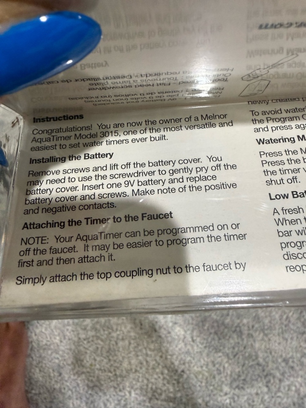 Melnor Model 3015 Electronic AquaTimer 6 Cycles - Simple Set-Up - Picture 5 of 12